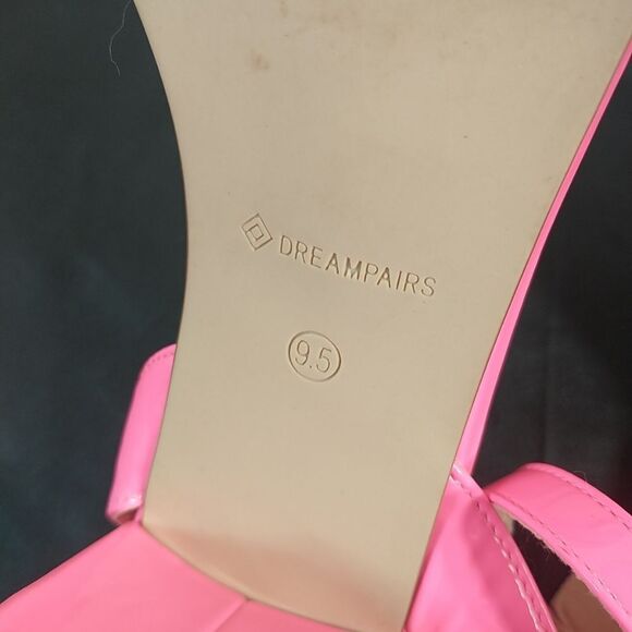 Dream Pairs Women's SZ 9.5 Hot Pink Carnival Ankle Strap Sandals Heels . - Picture 4 of 10